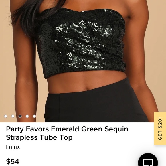 NWOT Lulus Sequin Crop Top - Picture 4 of 4